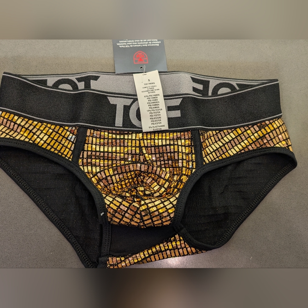 TOF Black and Gold Sequin Briefs